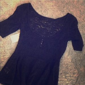 Free people peplum lace top